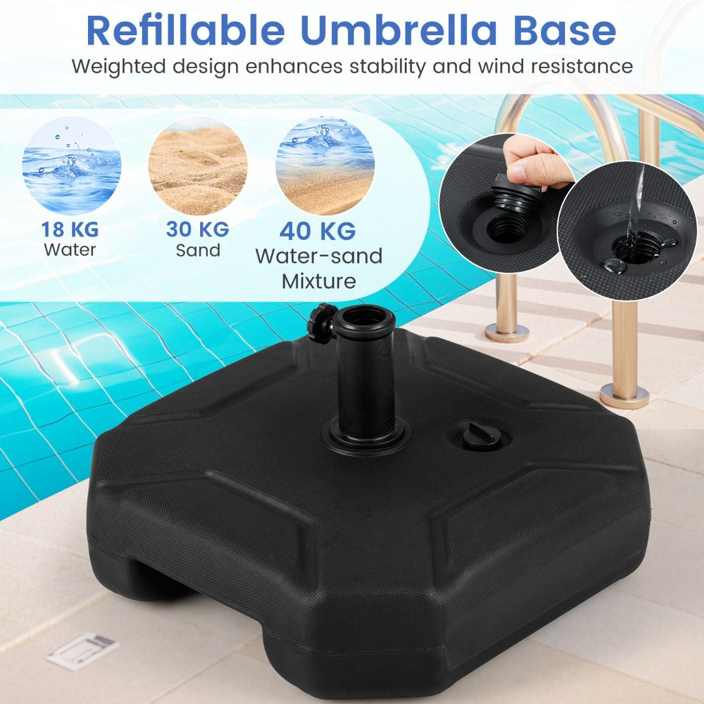 Round & Square Resin Umbrella Bases w/Lockable Wheels