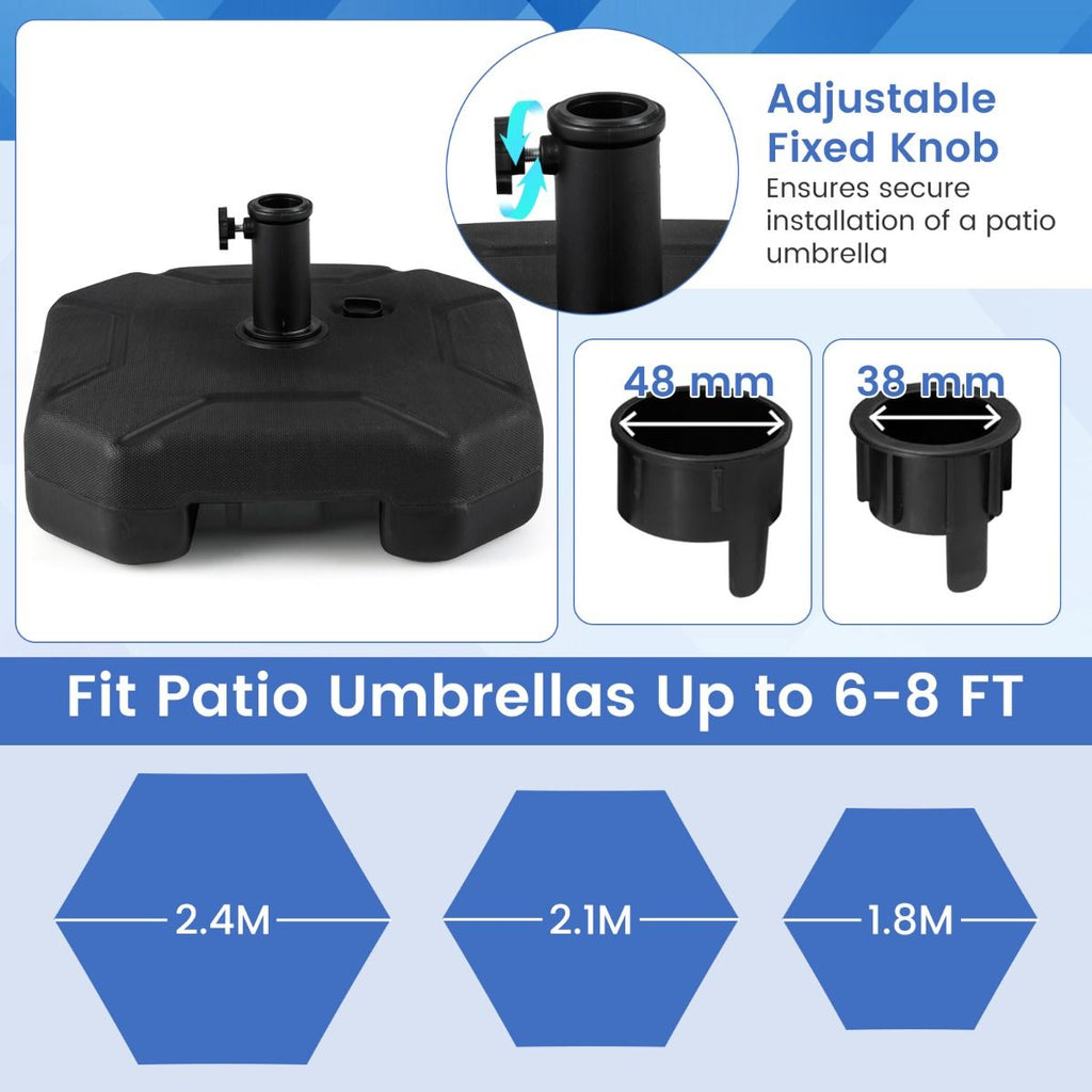 Round & Square Resin Umbrella Bases w/Lockable Wheels