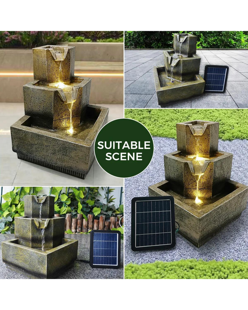 Orion Solar 3 Tier Fountain/Birdbath
