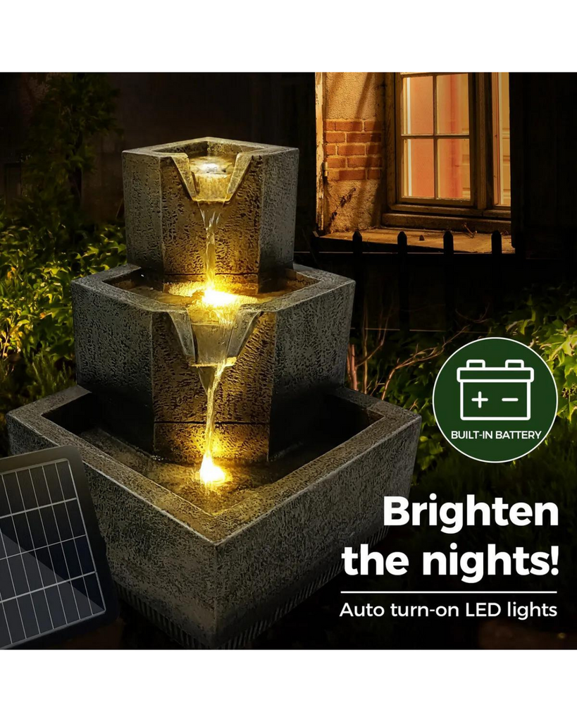 Orion Solar 3 Tier Fountain/Birdbath