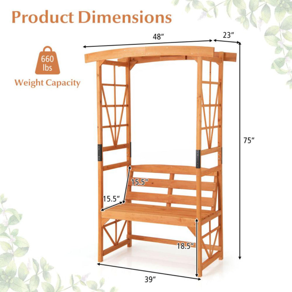 Roma Garden Bench/Arbour with Bench