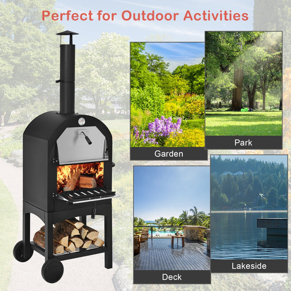 Freya 3-in-1 Wood Gured Portable Pizza Oven/Grill/Smooker