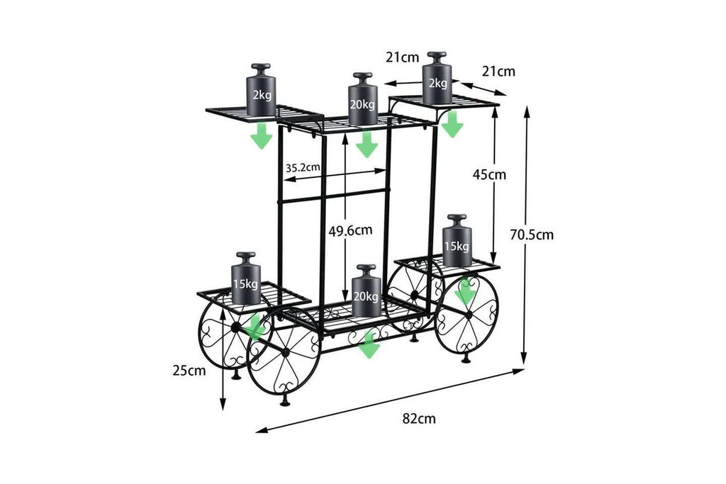 Isolde 6 Tier Garden Cart Stand & Flower Pot Plant Holder