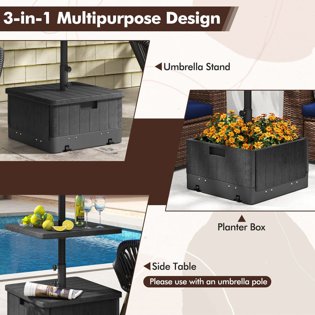 PatioJoy Fillable Umbrella Base w/Tray & Weighted Bag