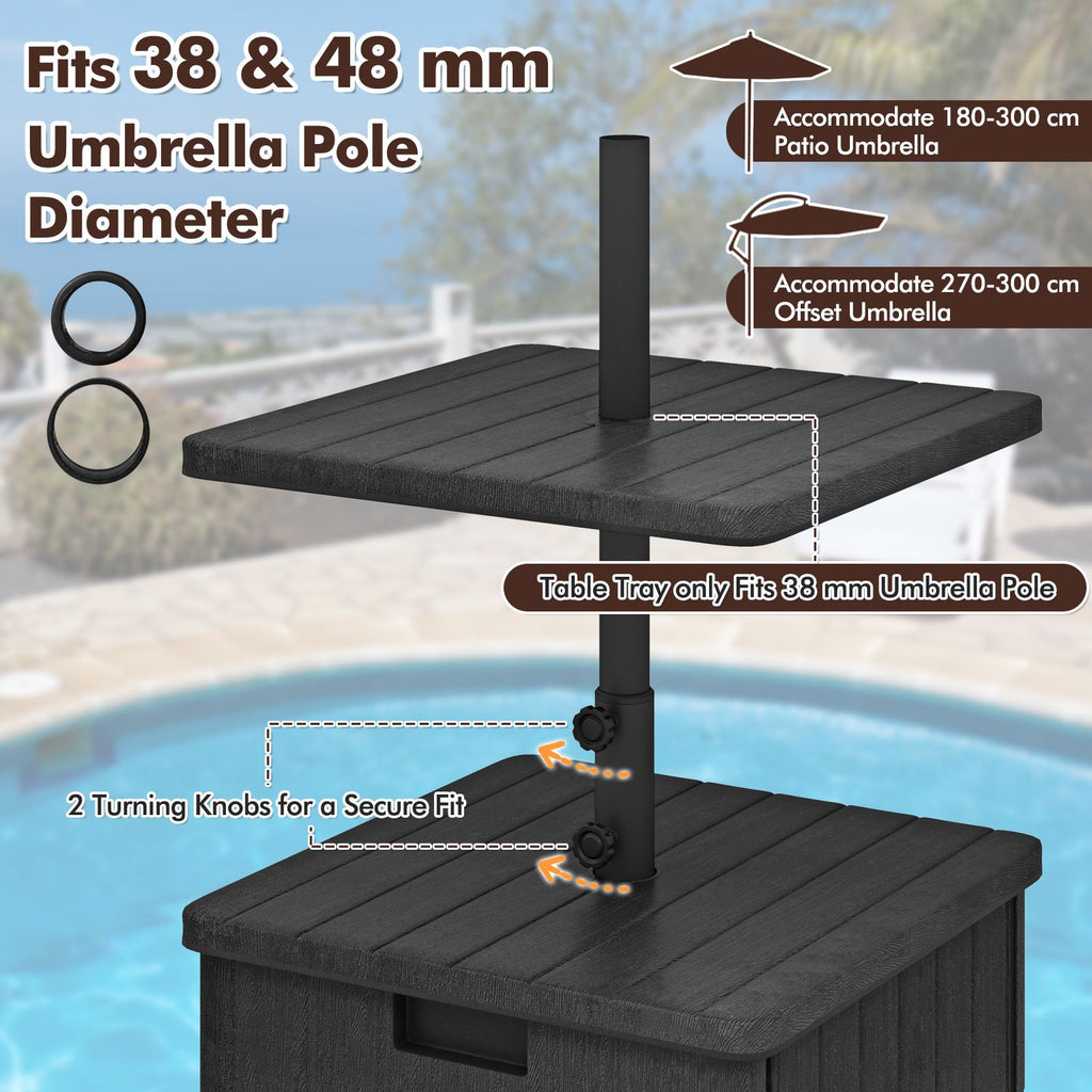 PatioJoy Fillable Umbrella Base w/Tray & Weighted Bag