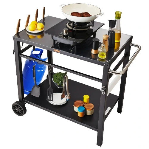 Zephyr Grill Dining Cart. 85 x 55cm BBQ Movable Food Prep Table