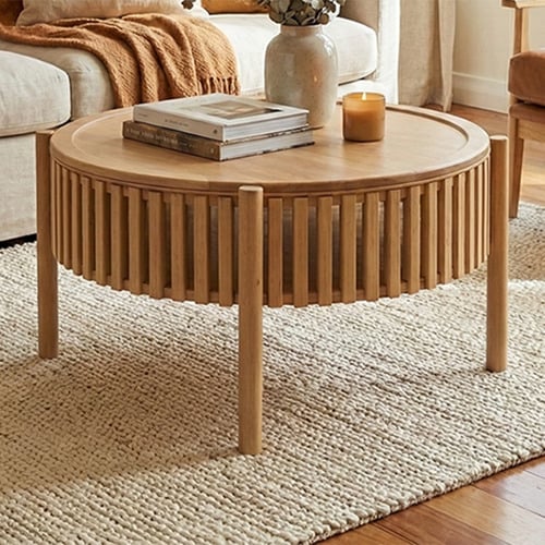 Montez Round Rubberwood Coffee Table