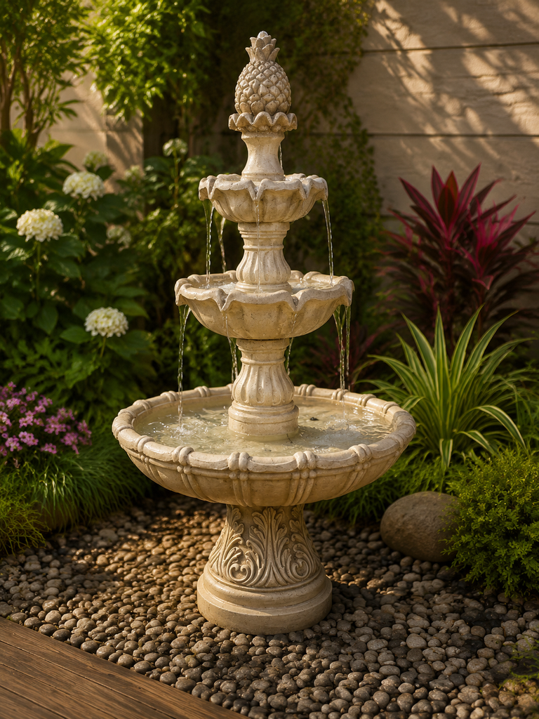 Empressa Ivory Stone Effect 5-Tier Fountain