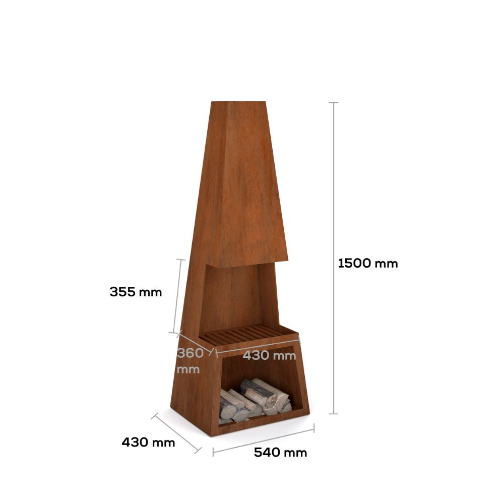 Sella Steel Pinnacle Chiminea/Fire Place & Grill
