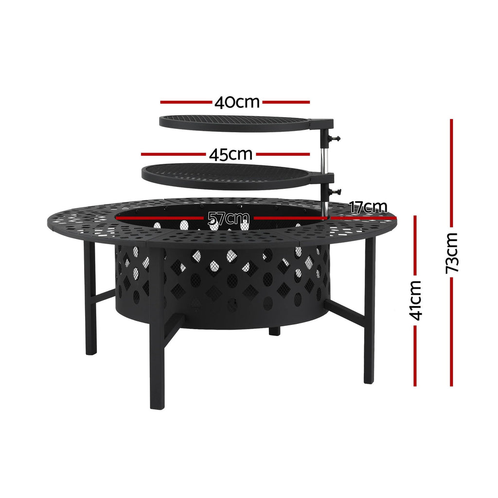 Falda BBQ/Charcoal Smoker, Portable Mesh Firepit & Fireplace