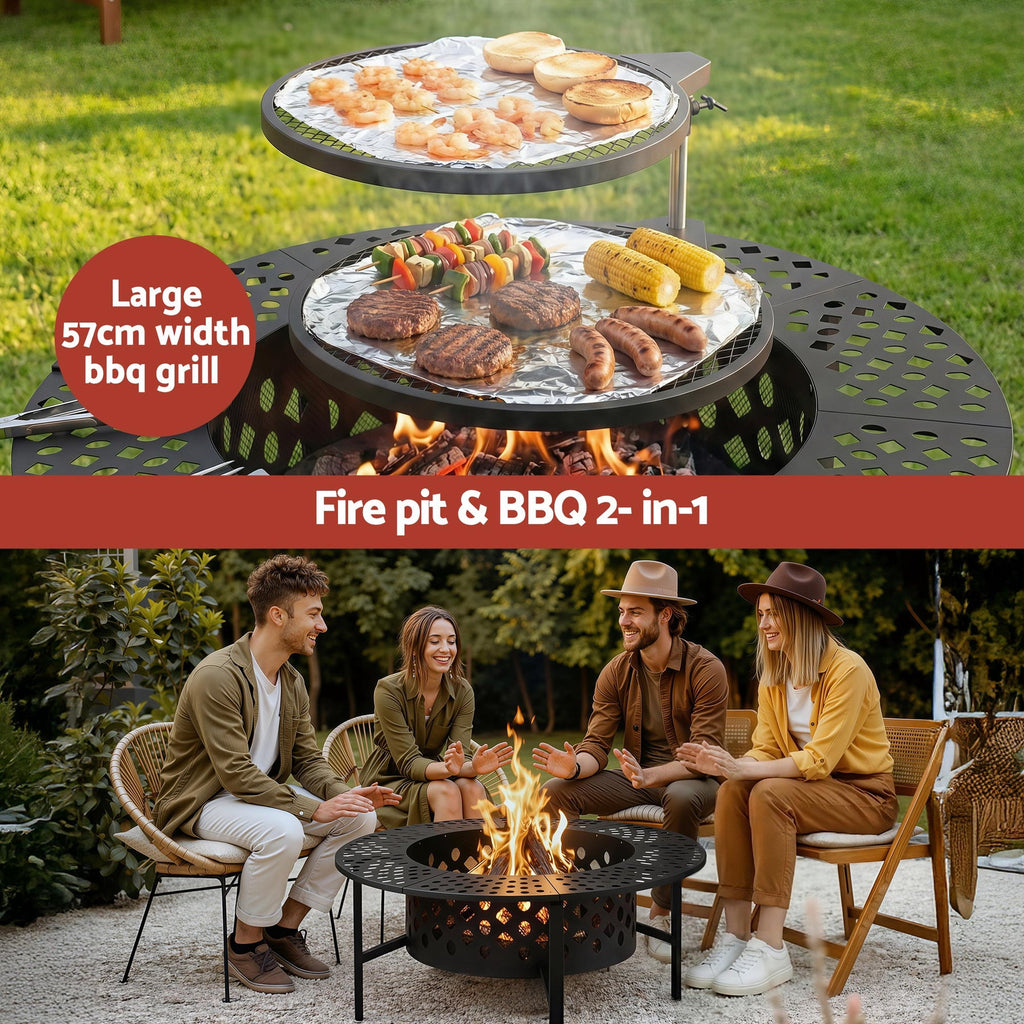 Falda BBQ/Charcoal Smoker, Portable Mesh Firepit & Fireplace