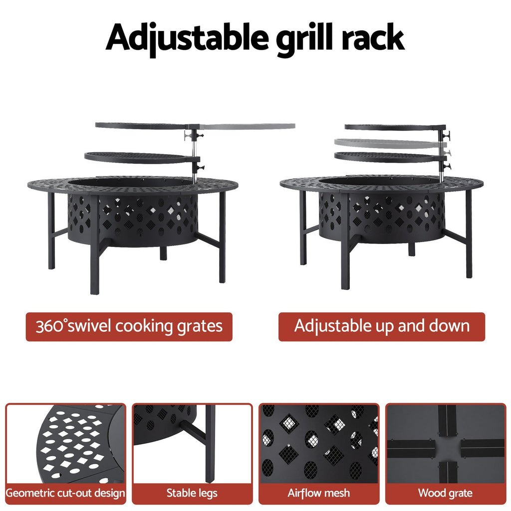 Falda BBQ/Charcoal Smoker, Portable Mesh Firepit & Fireplace