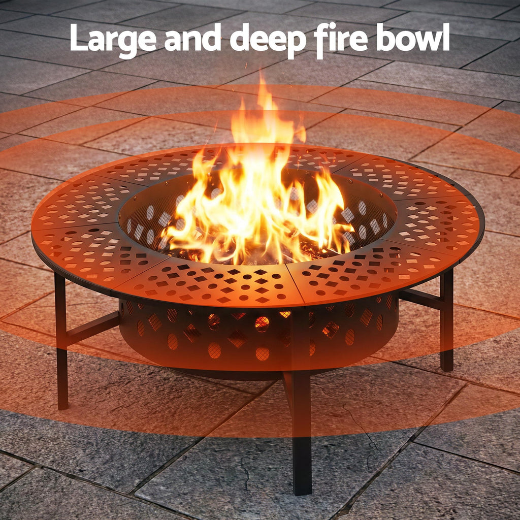 Falda BBQ/Charcoal Smoker, Portable Mesh Firepit & Fireplace
