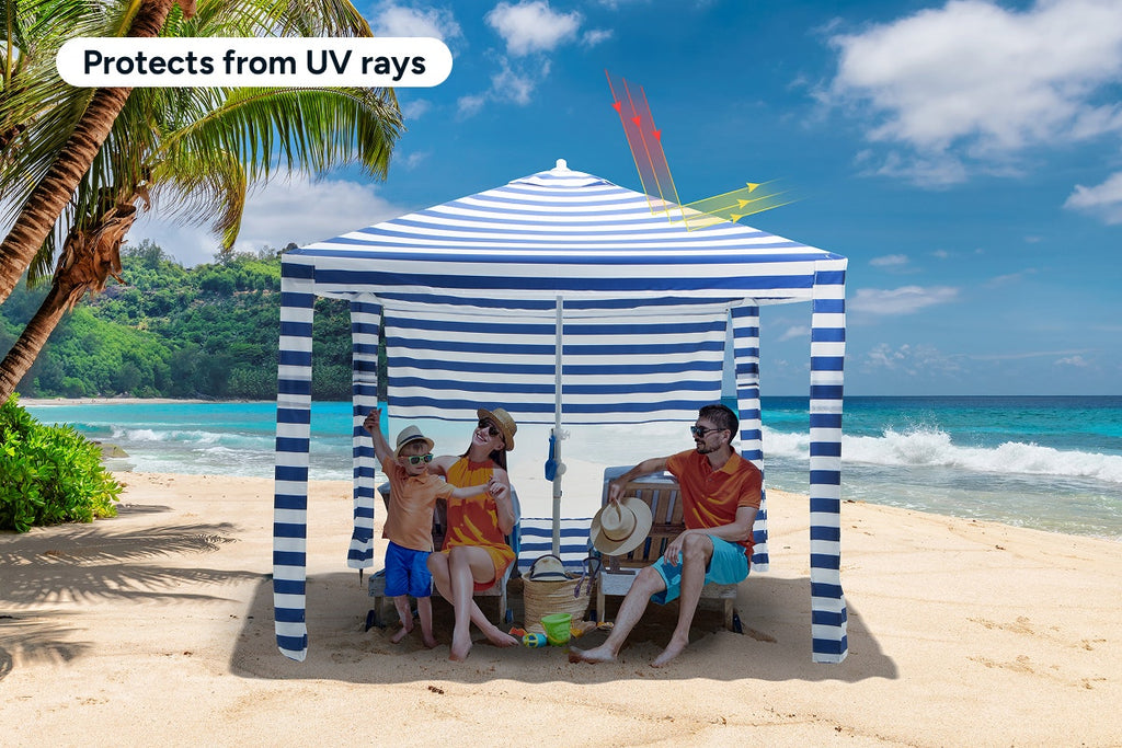 Fiesta Beach Cabana Shelter UV50 with Side Wall