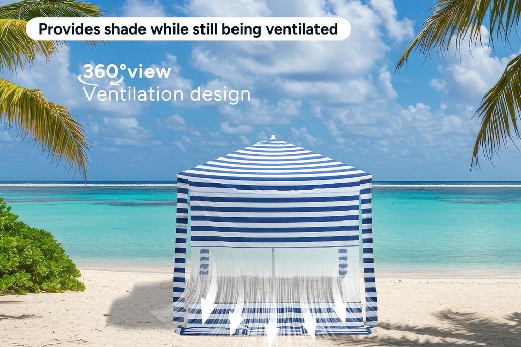 Fiesta Beach Cabana Shelter UV50 with Side Wall