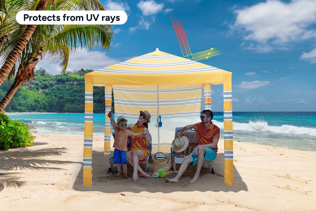 Fiesta Beach Cabana Shelter UV50 with Side Wall