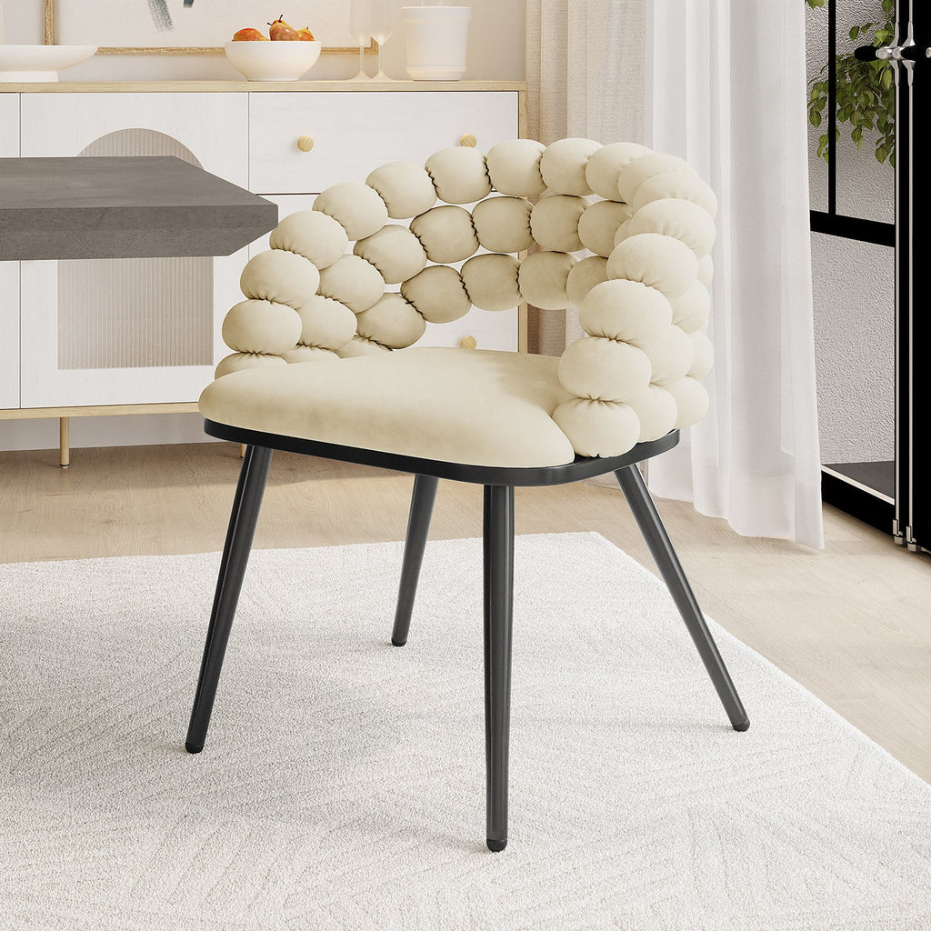 Jacqueline Curved Dining Chair Set of 2. Warm Grey or Oatmeal