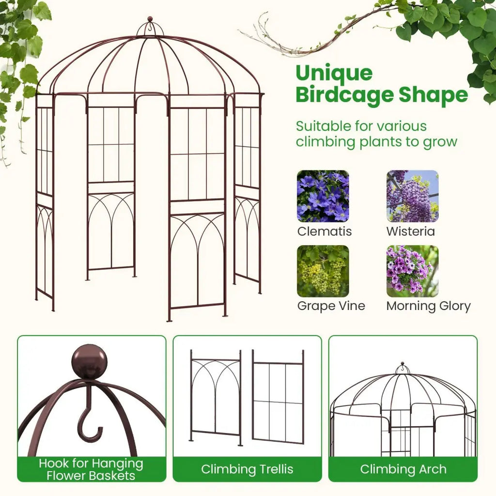Lolita Garden Arbour Gazebo Arch Pergola Pavilion. Bronze Metal