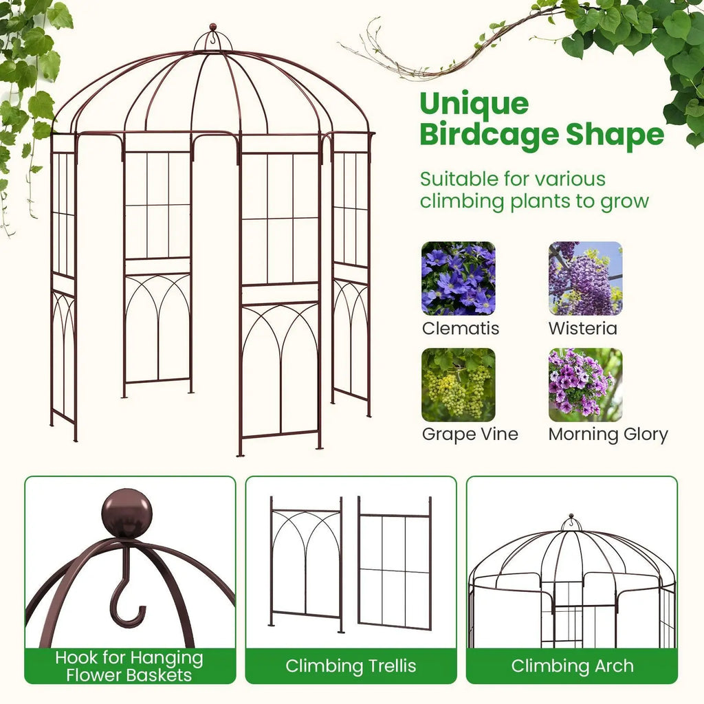 Lolita Garden Arbour Gazebo Arch Pergola Pavilion. Bronze Metal