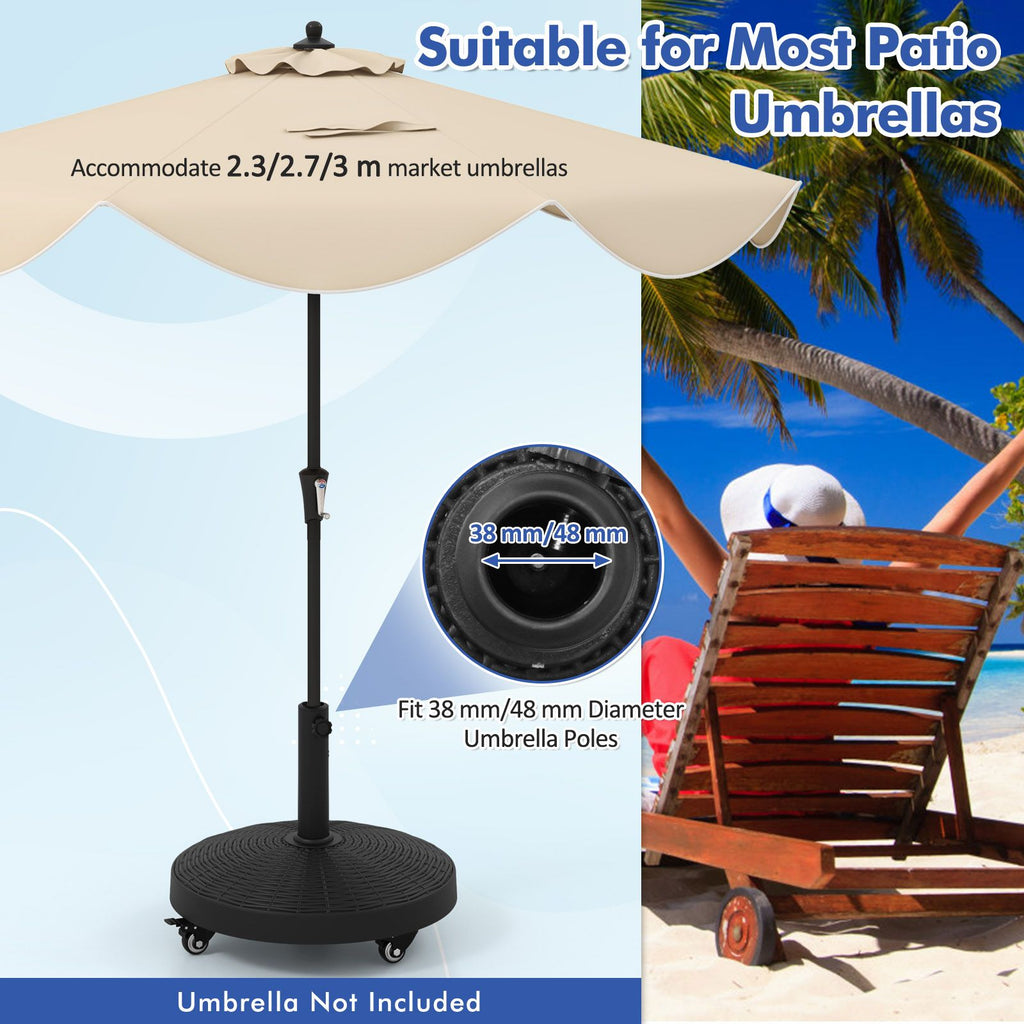 Round & Square Resin Umbrella Bases w/Lockable Wheels