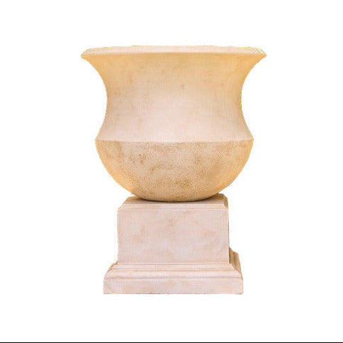 Aquaviva Concrete Garden Urn & Pedestal, Sandstone