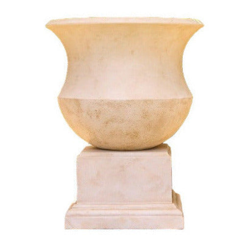 Aquaviva Concrete Garden Urn & Pedestal, Sandstone