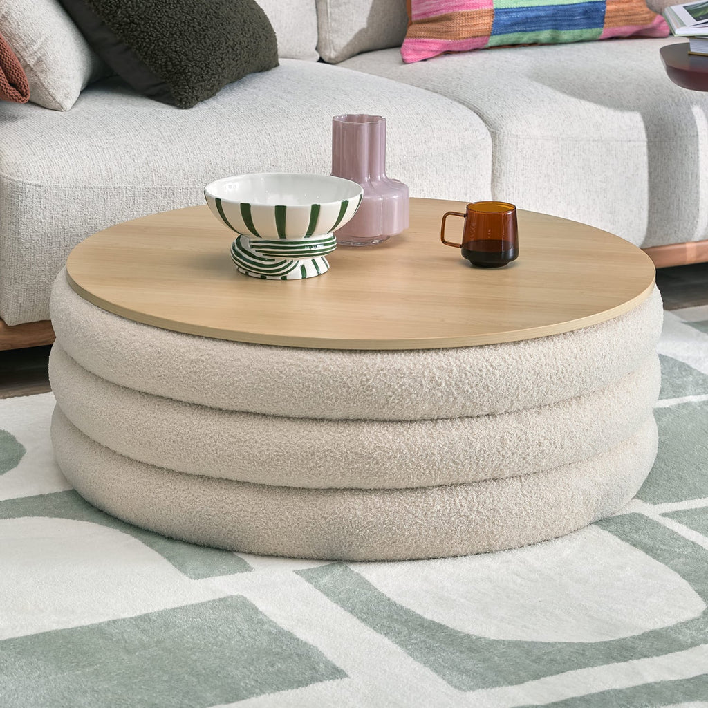 Circa Round Storage Ottoman/Coffee Table