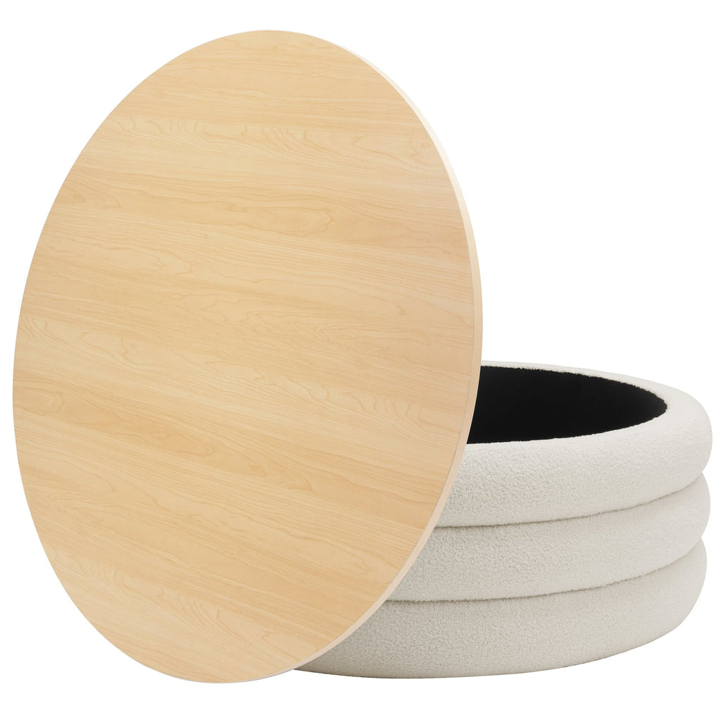 Circa Round Storage Ottoman/Coffee Table