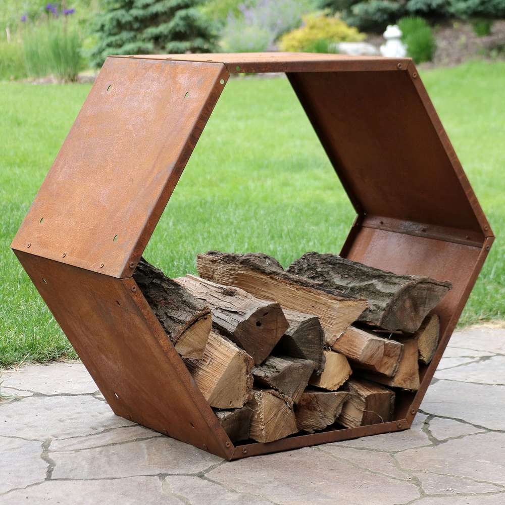Neve Corten Steel Log Holder