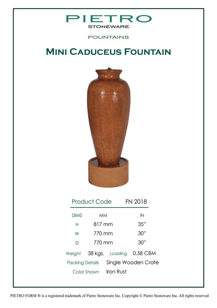 Ventimiglia Fountain 77x77x82cms. 3 Colours