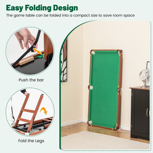 Portable Billiards Table with Foldable Legs