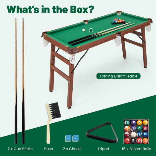 Portable Billiards Table with Foldable Legs