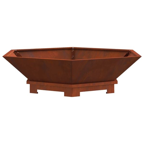 Atticus Firepit Brown Weathering Steel. 100 x 100 x 28cm