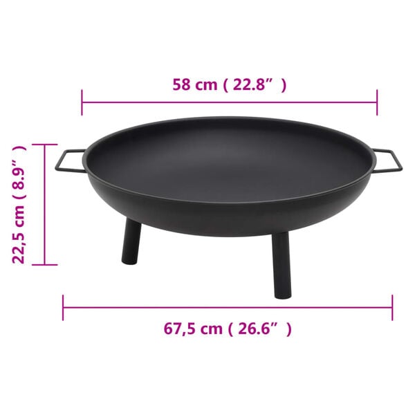 Ayan Steel Firepit. 67.5x58x22.5cm