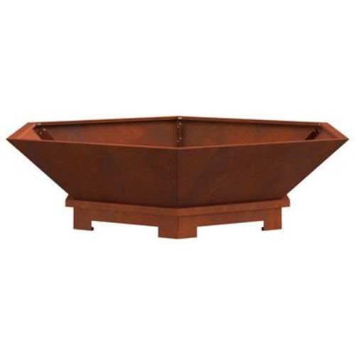 Atticus Firepit Brown Weathering Steel. 100 x 100 x 28cm