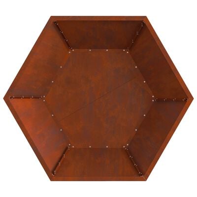 Atticus Firepit Brown Weathering Steel. 100 x 100 x 28cm