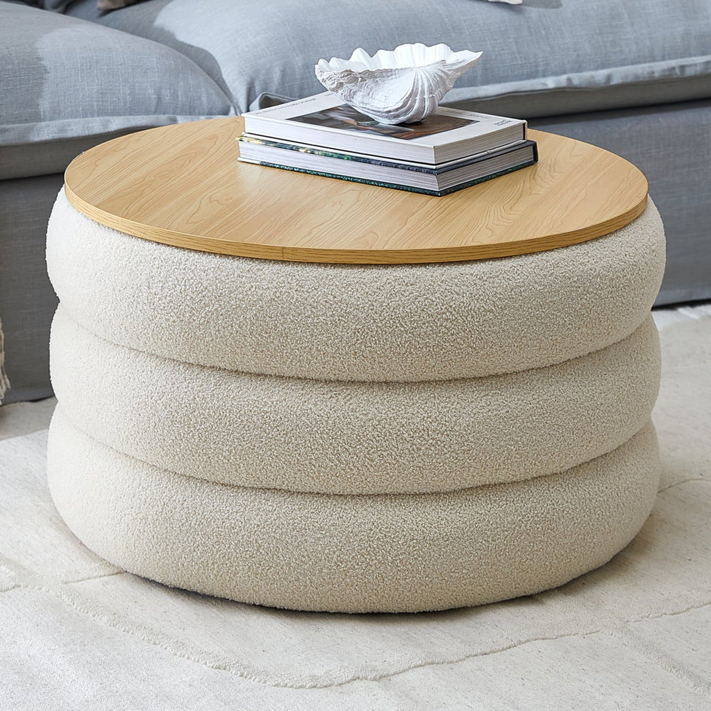 Circa Round Storage Ottoman/Coffee Table