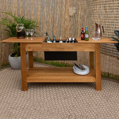 Sonoma Wooden Outdoor Bar Table with Storage