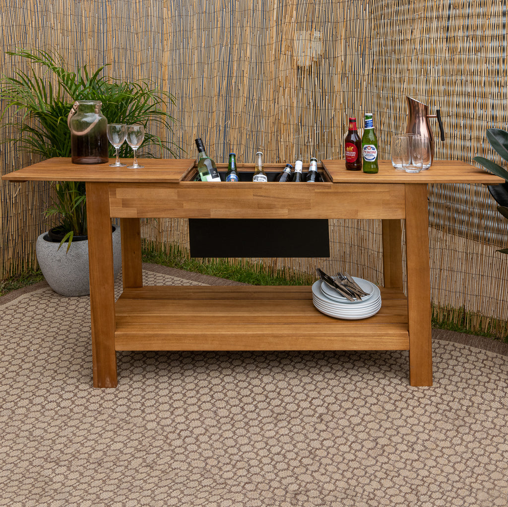 Sonoma Wooden Outdoor Bar Table with Storage