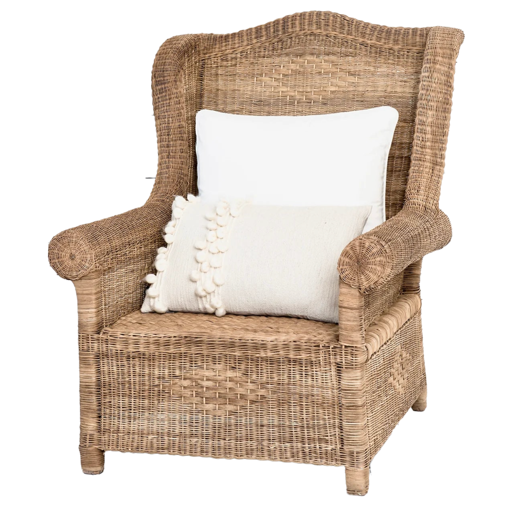 Palm Beach Classic Wingback Woven Cane Chair