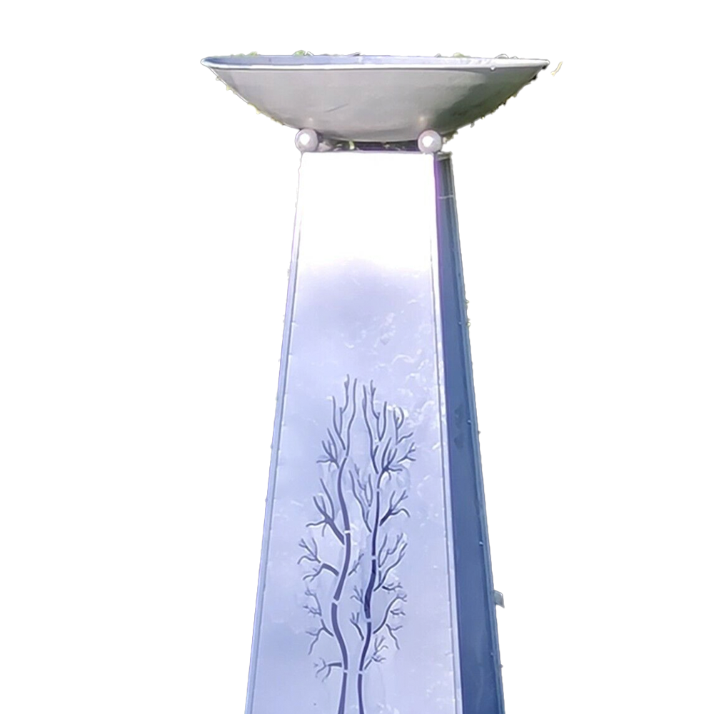 Salome White Silver Planter - 117cmh