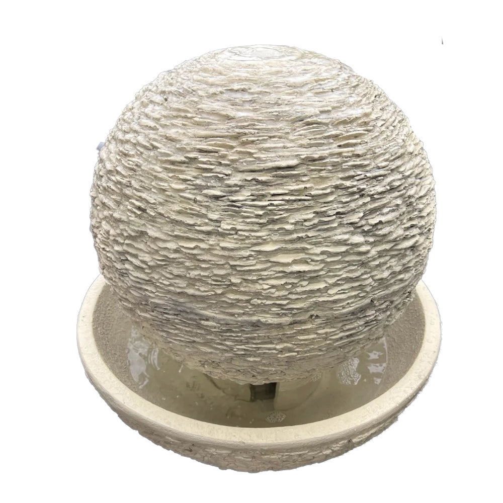 Vesuvio Fountain w/Textured Surface & Round Base. 60x60x61cm. Sand or Black