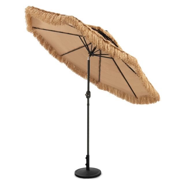 Leilani Thatched Tiki Umbrella with 8 Ribs and Tilt Adjustment