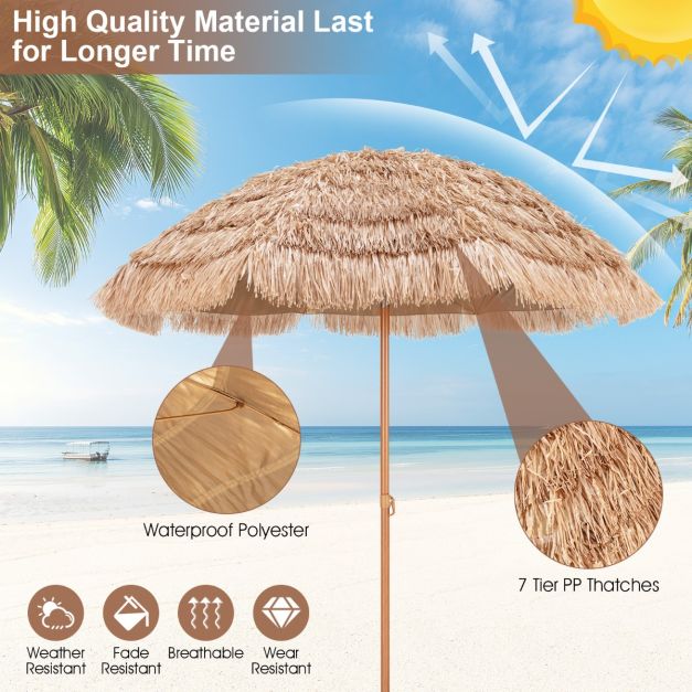 Vanu 2.2M Portable Hula Umbrella for Beach, Pool