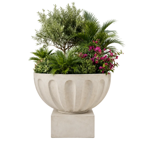 Vivendi Fibrestone Scallop Bowl with Base