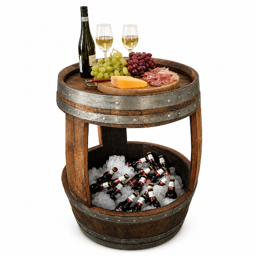 Wine Barrel Plus Boutique Bar Cartwith Ice Tub