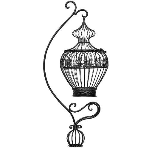 Honfleur Decorative Black Wrought Iron Birdcage. 1.65m