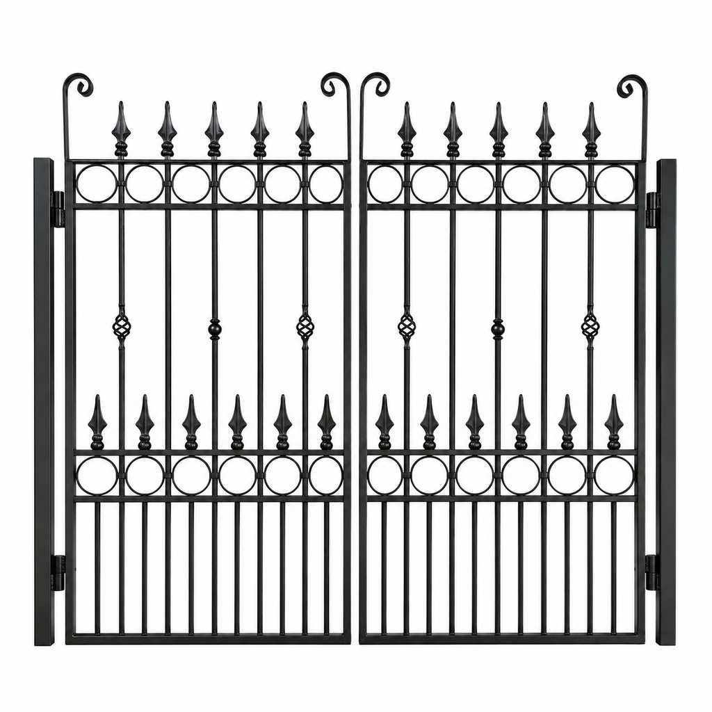 Rochelle Black Wrought Iron Gate 191cm H x 117.5cm W