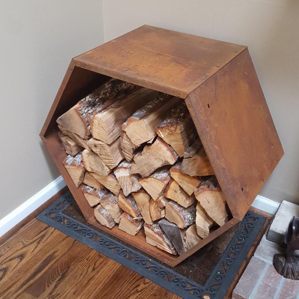 Neve Corten Steel Log Holder