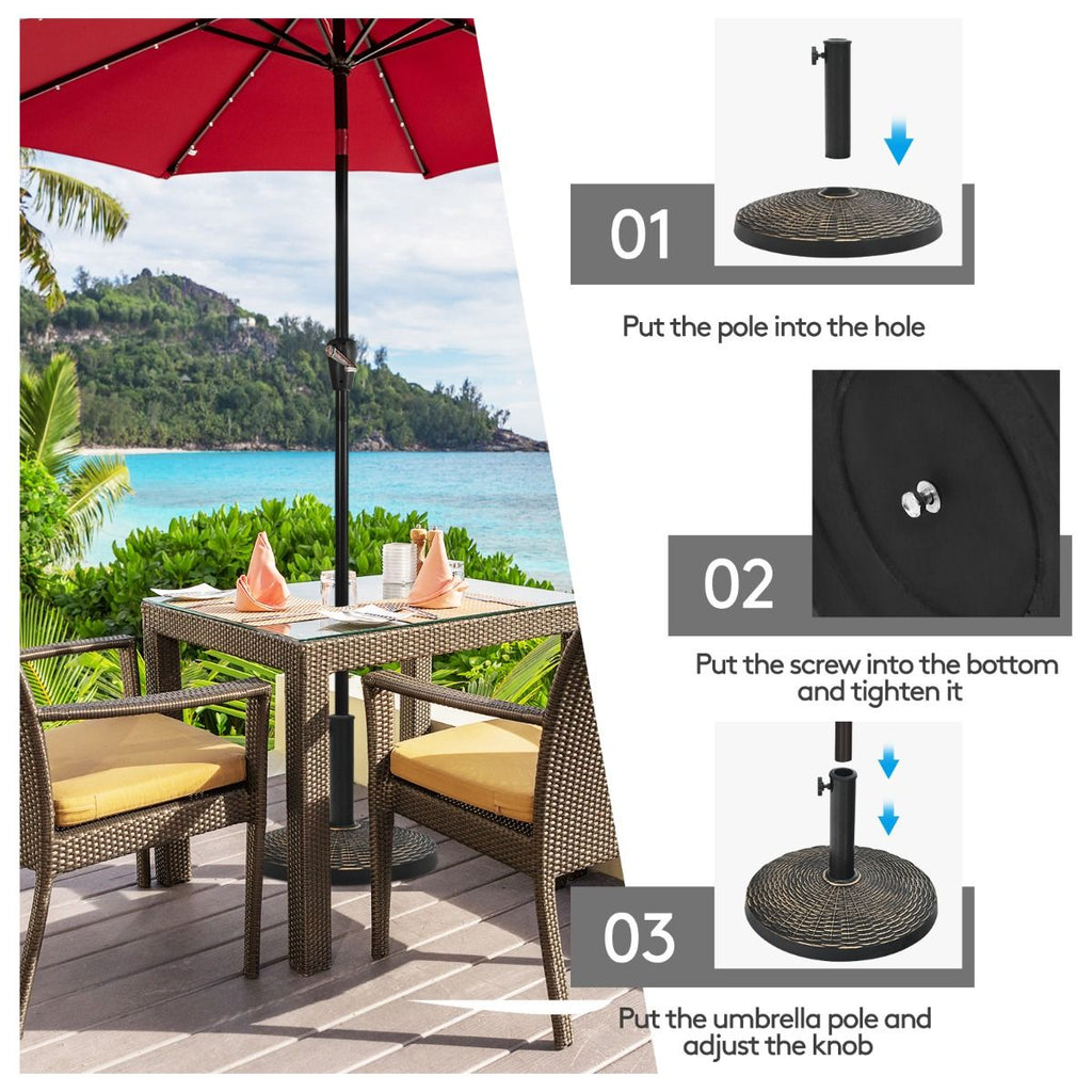 Este 12 KG Round Resin Patio Umbrella Base w/Adjustable Knob